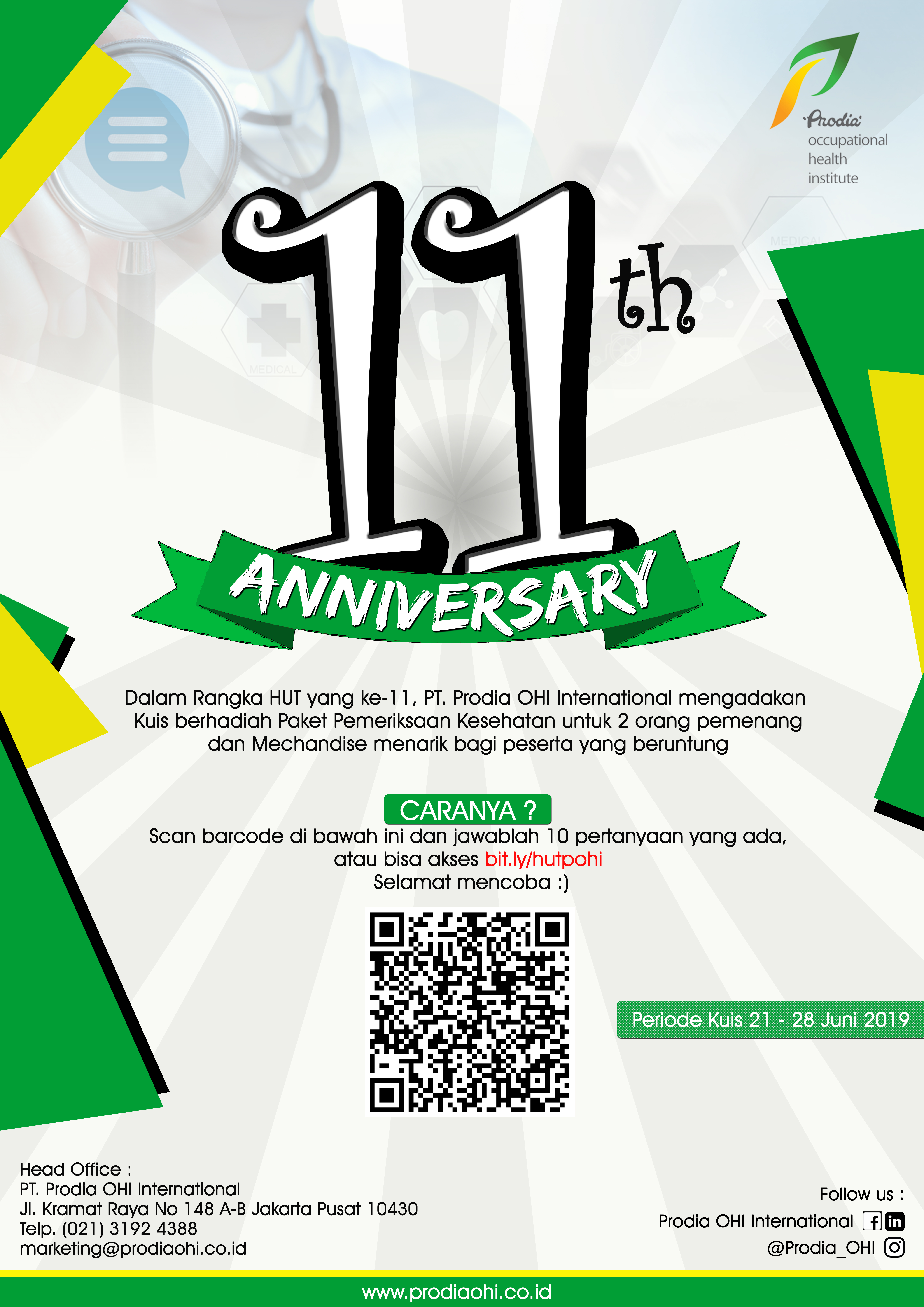 Poster Promo POHI - Kuis HUT Prodia OHI Ke-11