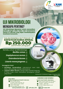 Promo Uji Mikrobiologi Patogen FHL Mulai dari 250.000 per parameter pengujian, berlaku untuk S. Aureus, Enterobacteriaceae, B. cereus, dan L. monocytogenes