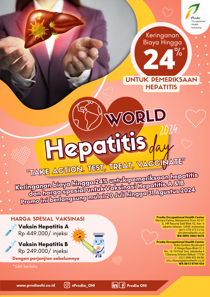 Keringanan biaya 24% Pemeriksaan Hepatitis dan Harga Spesial Vaksin Hepatitis A dan Hepatitis B