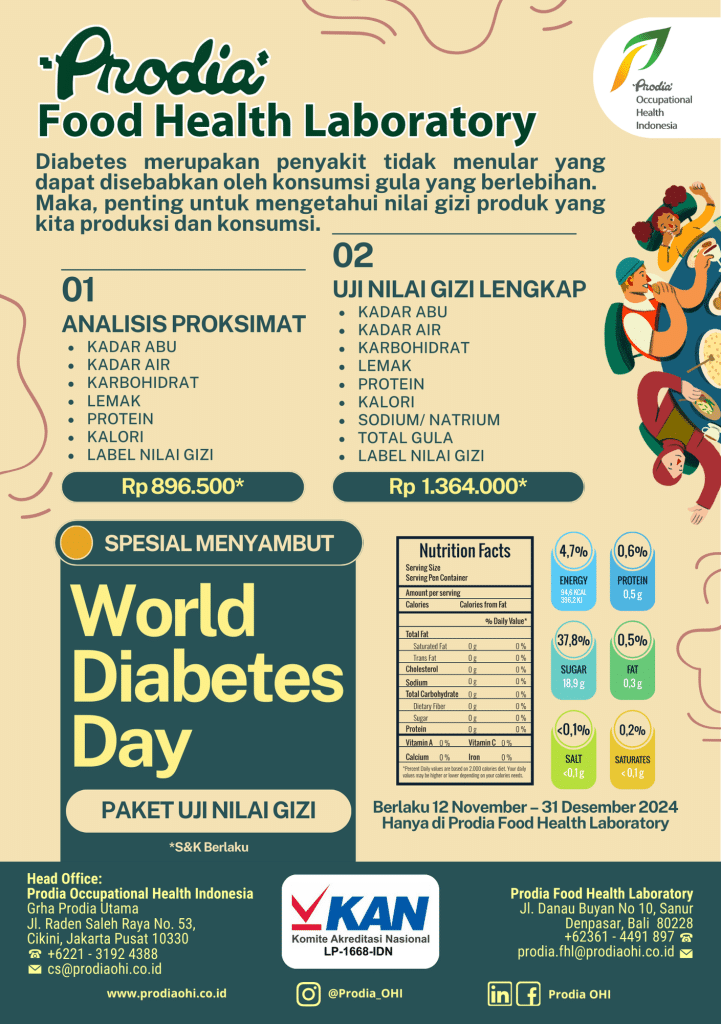 Promo Diabetes Day Uji Nilai Gizi Produk Pangan