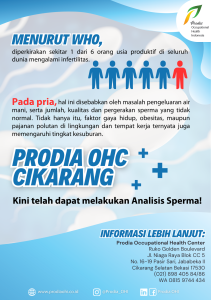 Analisa Sperma telah tersedia di Prodia OHC Cikarang
