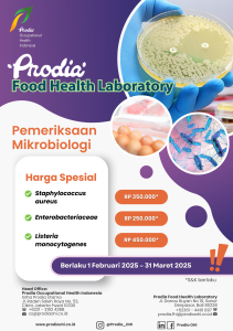 Harga spesial per parameter uji untuk mikroba patogen Staphylococcus aureus Rp 350.000*, Enterobacteriaceae Rp 250.000*, dan Listeria monocytogenes Rp 450.000