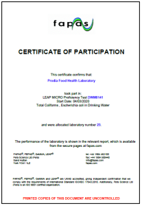E. Coli Coliform in Drinking Water 2020 - Prodia Food - Health Lab