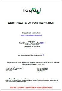 Sweetener in Softdrink - Prodia Food - Health Lab