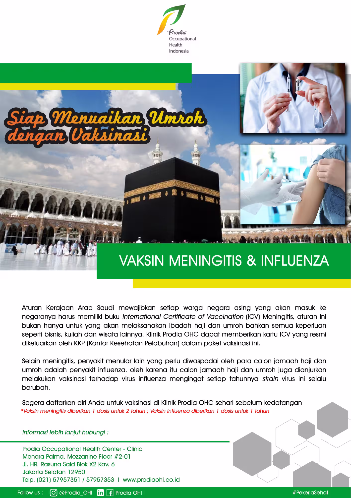 Siap Umroh 2025 dengan Vaksinasi Meningitis dan Vaksin Influenza di Prodia OHC!