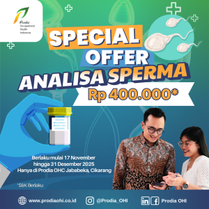 Promo Pemeriksaan Analisa Sperma Rp 400.000 di Prodia OHC Jababeka, Cikarang. Jadwalkan pemeriksaan Anda!